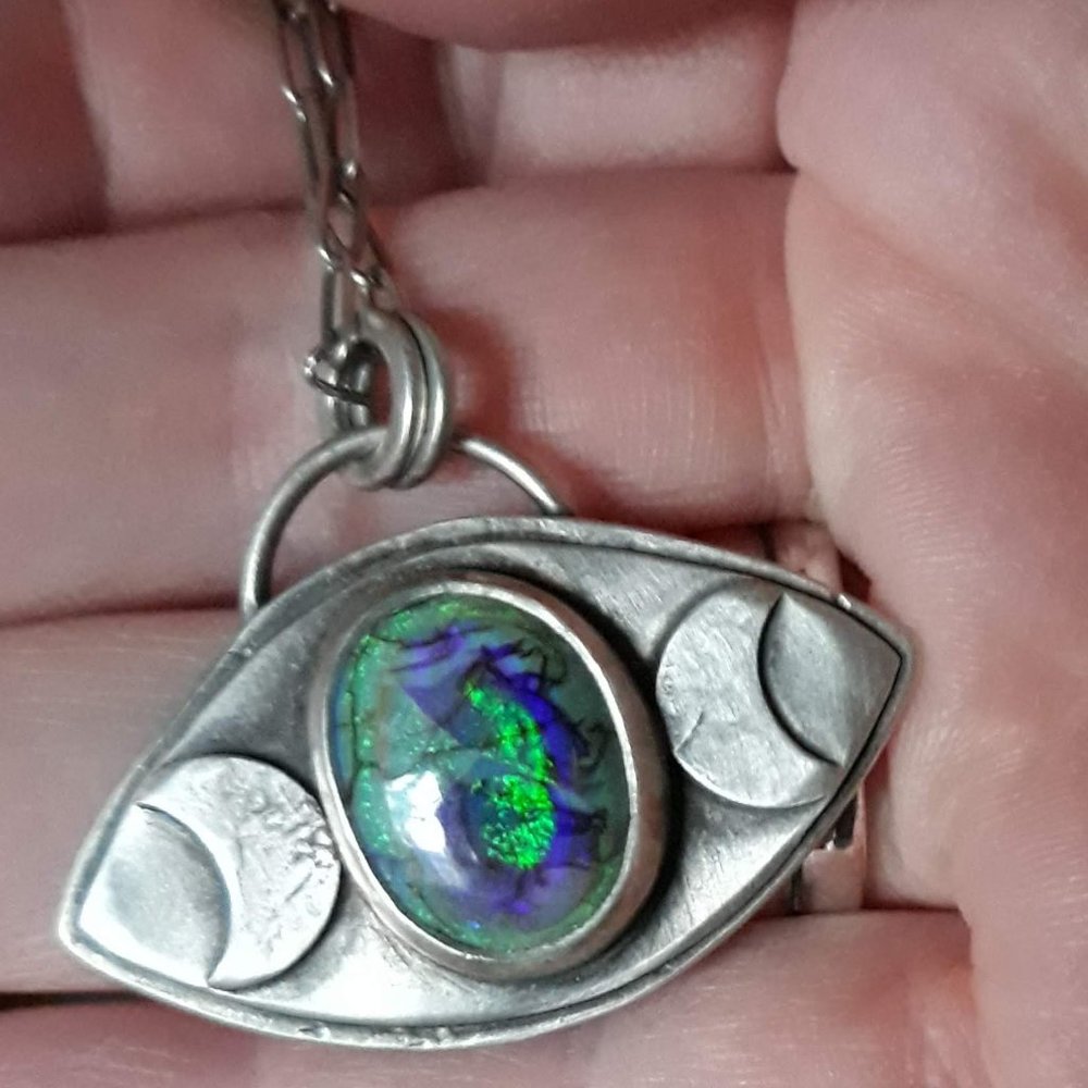 Monarch Opal Lunar Eye Necklace